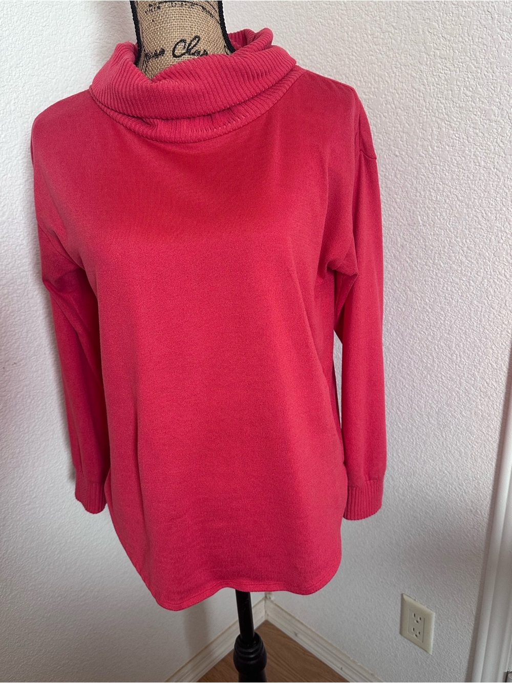 St. John's Bay Rose-Red Cowl Neck Sweater